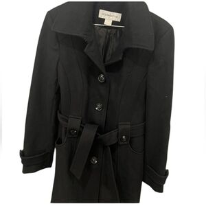 Liz Claiborne Black Trench Coat Elegant Formal Outerwear